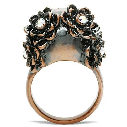 3W014 - Ancientry Gold White Metal Ring with Top Grade Crystal  in Emerald
