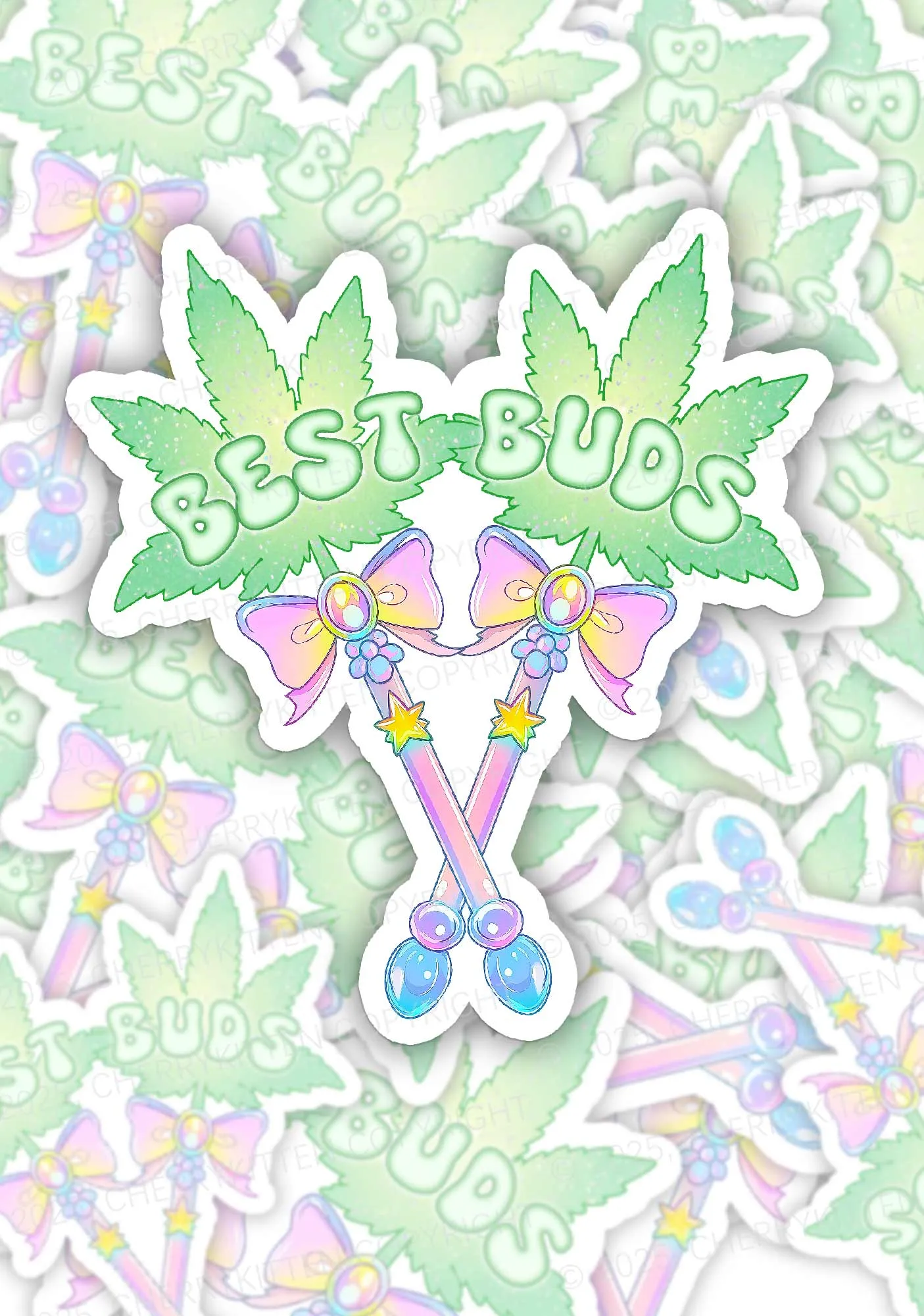 Best Buds 1Pc Y2K Sticker Cherrykitten