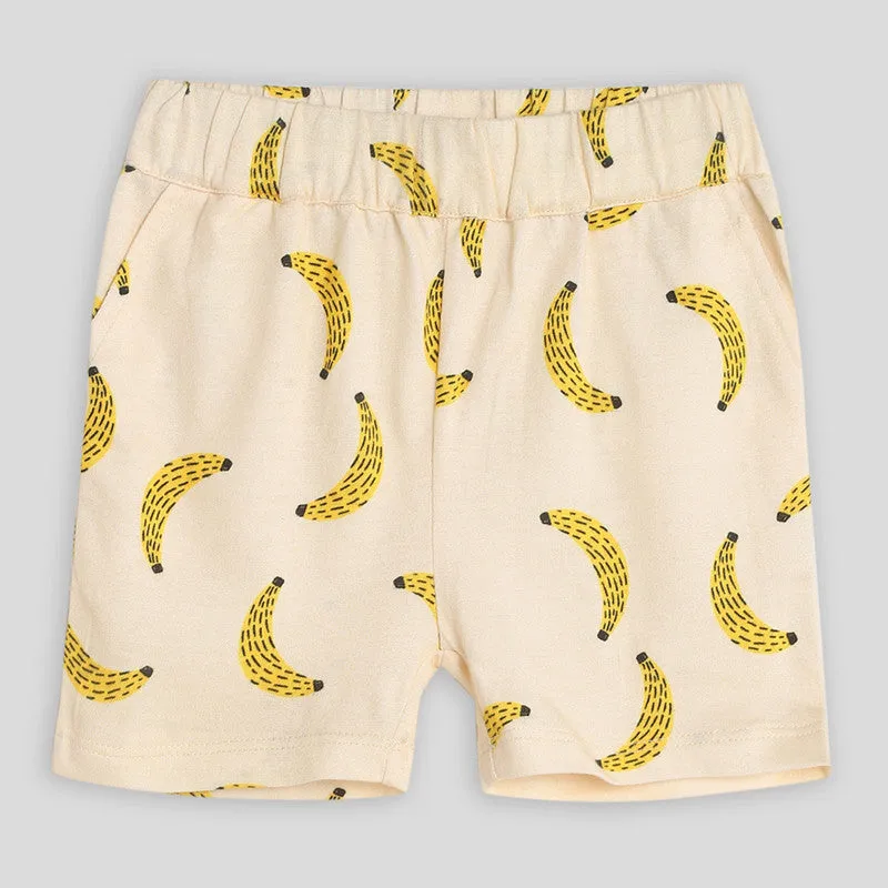 Cotton Banana Tshirt and Shorts | White