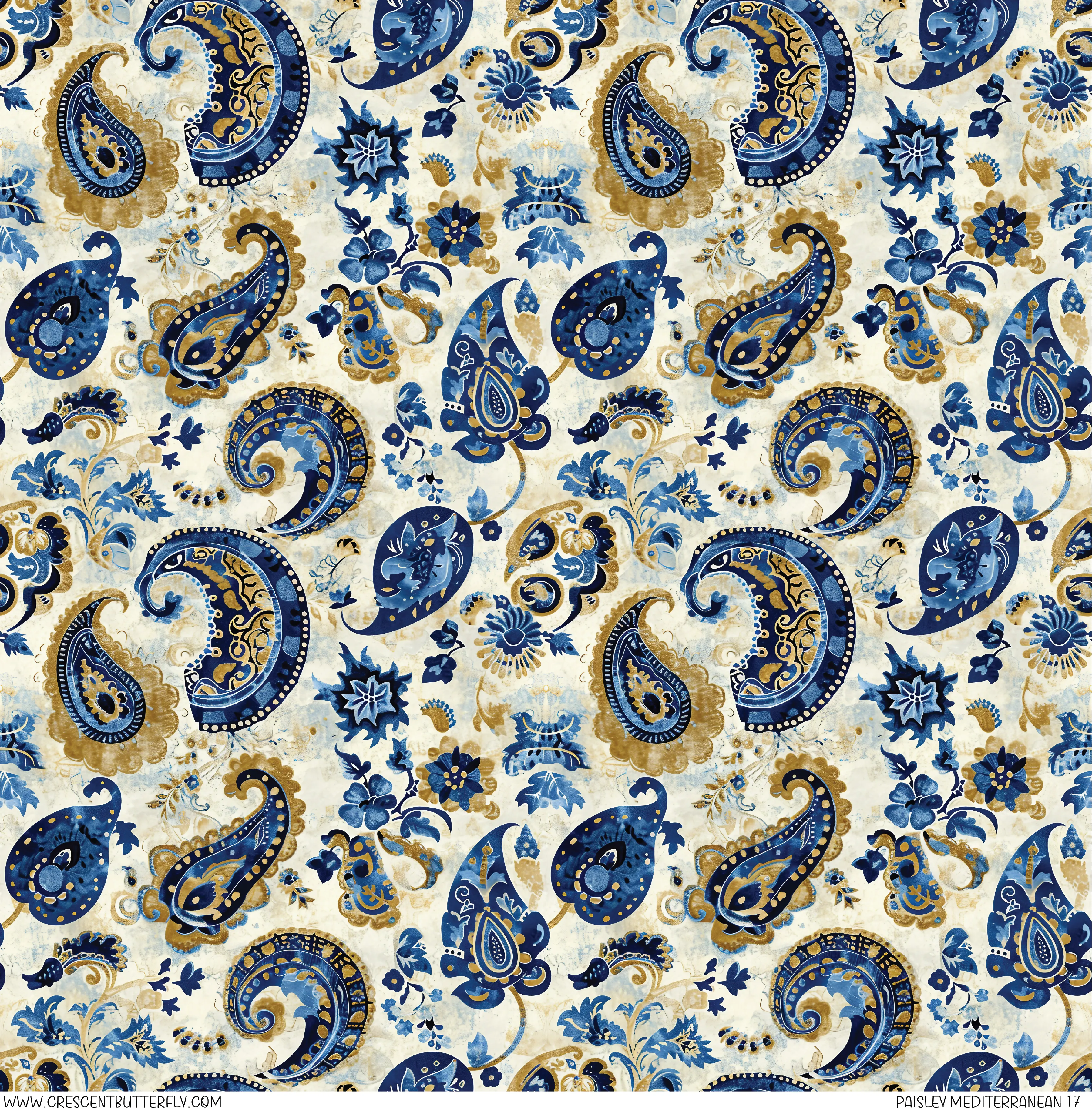 Paisley Mediterranean 17 Pattern Vinyl Sheet/Wrap